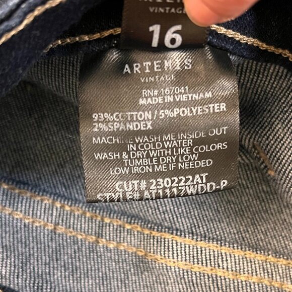 Artemis Vintage Ximena Wide Leg Patch Pocket Stretch Jeans Sz 16 - Picture 8 of 14